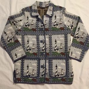 Blair Lighthouse Jacket Large Button Nautical Coat